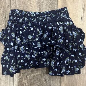 Flowers by Zoe Navy Floral Ruffle Shorts